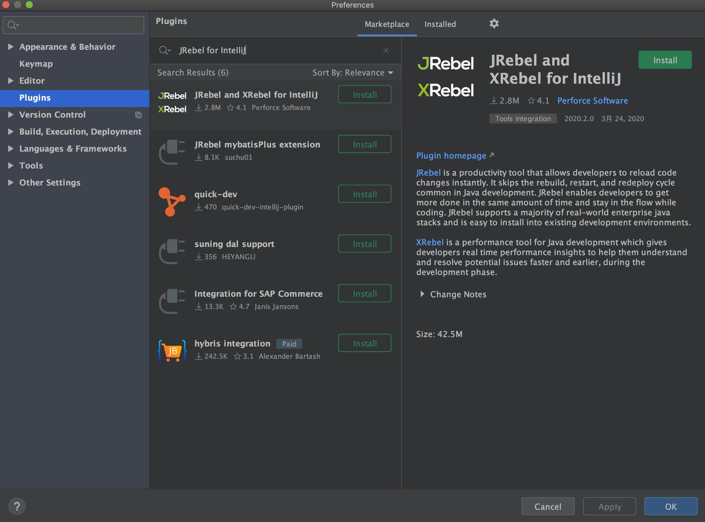 JRebelforIntelliJ